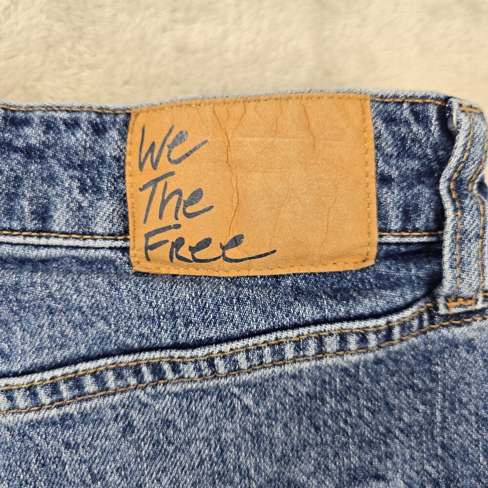 We The Free People Womens 29 Blue Relaxed Straight Slouch Frayed Hem - Picture 10 of 15
